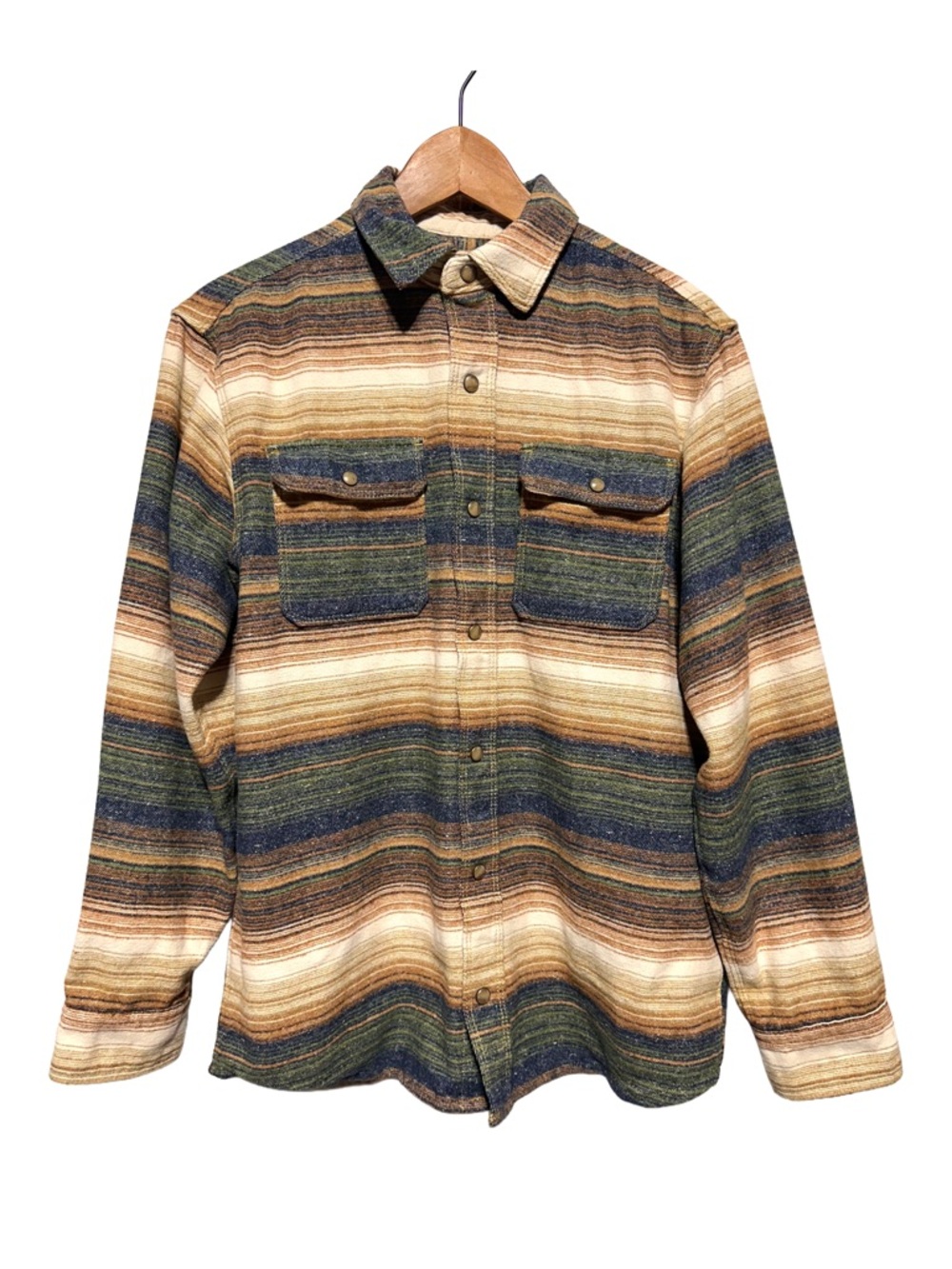 Red Head Ranch Flannel Jacket Western Stripe Shirt Jacket Workwear Men’s L